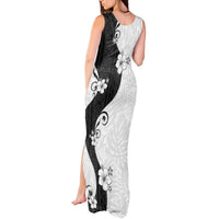 Polynesia Hibiscus Tank Maxi Dress White Curve Motif - Polynesian Pride