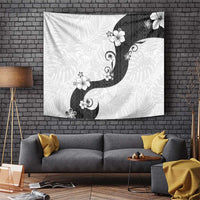 Polynesia Hibiscus Tapestry White Curve Motif - Polynesian Pride