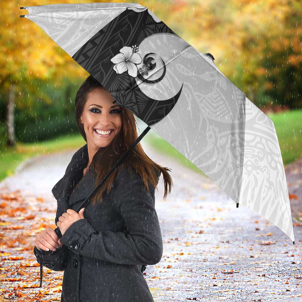 Polynesia Hibiscus Umbrella White Curve Motif - Polynesian Pride