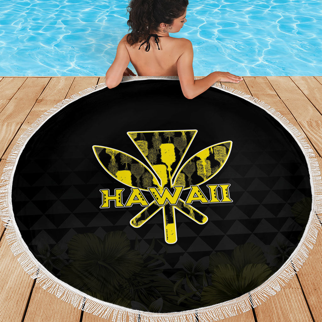 Aloha Hawaii Kahili Beach Blanket Kanaka Maoli With Kakau Pattern