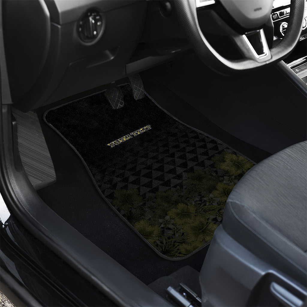Personalised Aloha Hawaii Kahili Car Mats Kanaka Maoli With Kakau Pattern