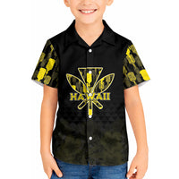 Personalised Aloha Hawaii Kahili Kid Hawaiian Shirt Kanaka Maoli With Kakau Pattern