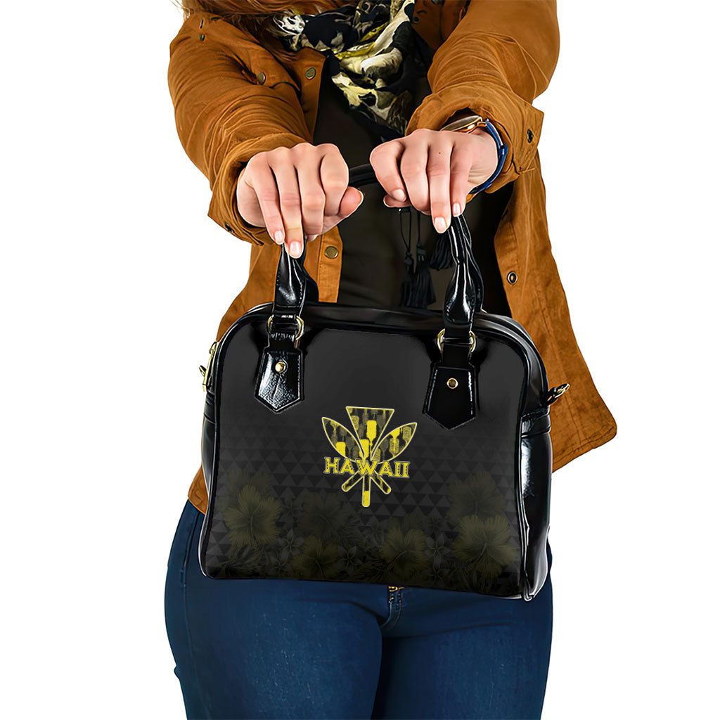 Aloha Hawaii Kahili Shoulder Handbag Kanaka Maoli With Kakau Pattern