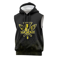 Personalised Aloha Hawaii Kahili Sleeveless Hoodie Kanaka Maoli With Kakau Pattern