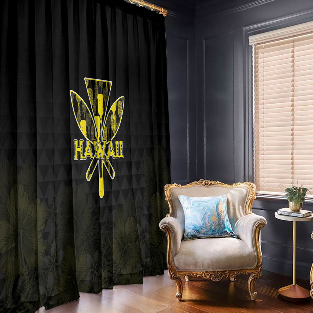 Aloha Hawaii Kahili Window Curtain Kanaka Maoli With Kakau Pattern