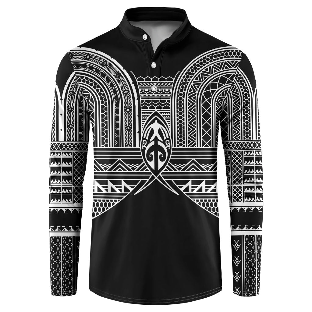 Philippines Igorot Tribal Inspired Button Sweatshirt Black Version LT05 Black - Polynesian Pride