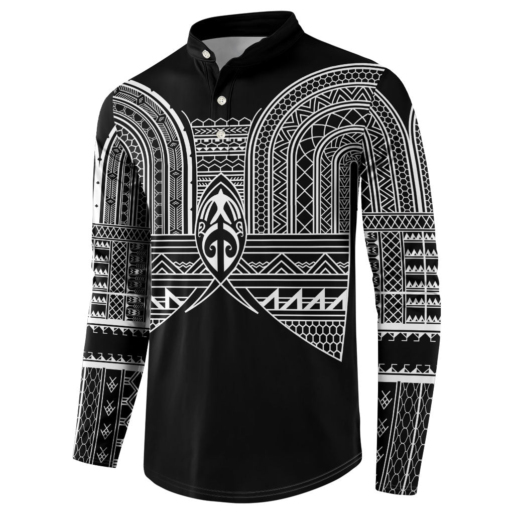 Philippines Igorot Tribal Inspired Button Sweatshirt Black Version LT05 - Polynesian Pride