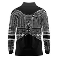 Philippines Igorot Tribal Inspired Long Sleeve Polo Shirt Black Version LT05 - Polynesian Pride