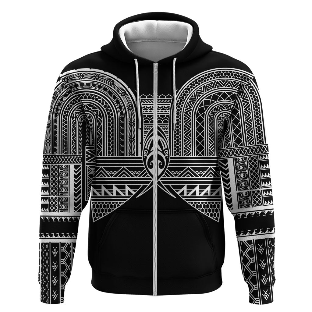 Philippines Igorot Tribal Inspired Zip Hoodie Black Version LT05 Zip Hoodie Black - Polynesian Pride