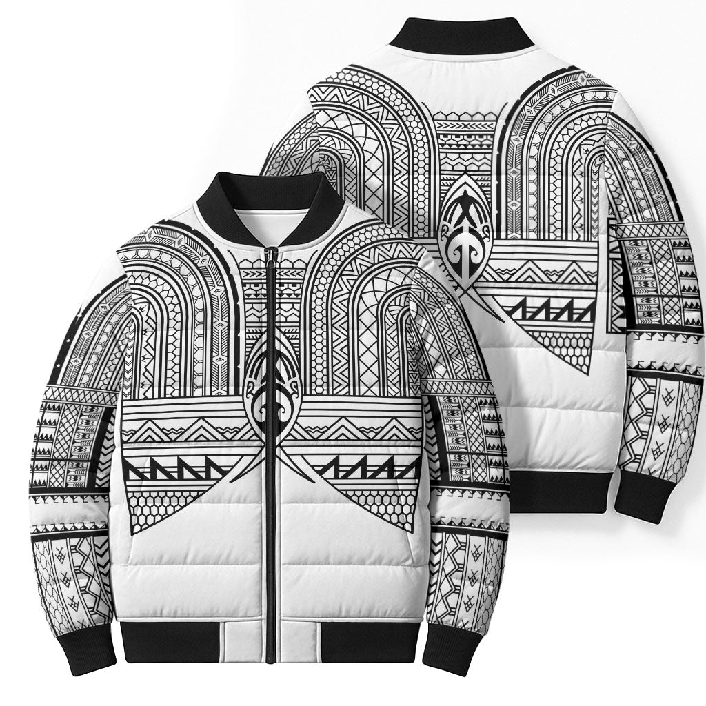 Philippines Igorot Tribal Inspired Bomber Puffer Jacket White Version LT05 - Polynesian Pride