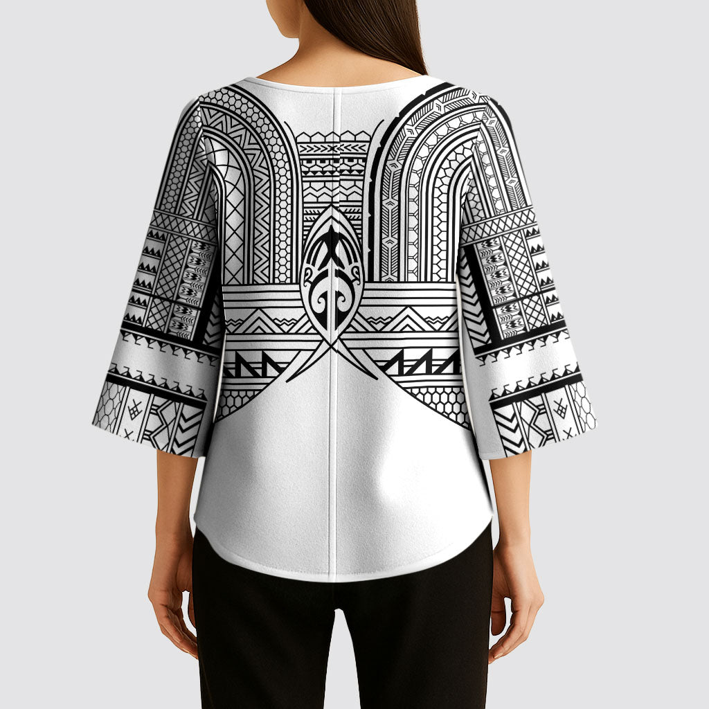 Philippines Igorot Tribal Inspired Kimono Sleeve Blouse White Version
