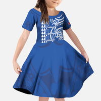 Samoa HRPP Party Family Matching Off The Shoulder Long Sleeve Dress and Hawaiian Shirt Polynesian Pattern - Polynesian Pride