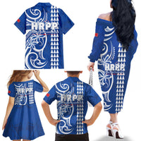 Samoa HRPP Party Family Matching Off The Shoulder Long Sleeve Dress and Hawaiian Shirt Polynesian Pattern - Polynesian Pride