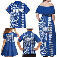 Samoa HRPP Party Family Matching Off Shoulder Maxi Dress and Hawaiian Shirt Polynesian Pattern - Polynesian Pride