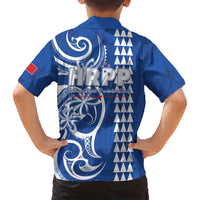 Samoa HRPP Party Family Matching Off Shoulder Short Dress and Hawaiian Shirt Polynesian Pattern - Polynesian Pride