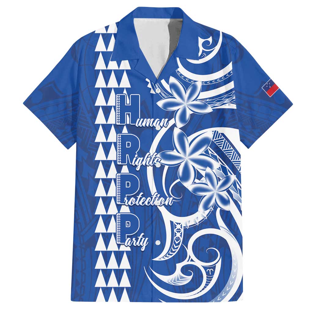 Samoa HRPP Party Family Matching Off Shoulder Short Dress and Hawaiian Shirt Polynesian Pattern - Polynesian Pride