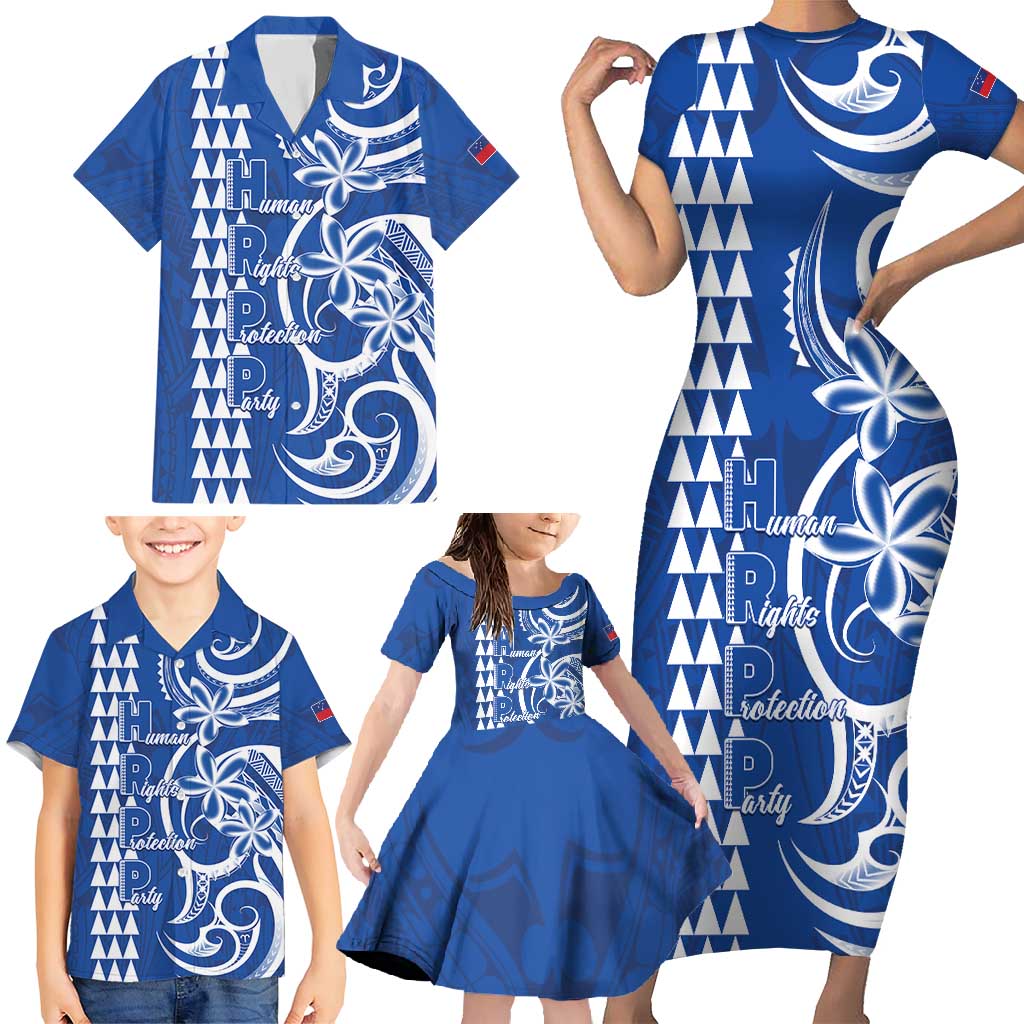 Samoa HRPP Party Family Matching Short Sleeve Bodycon Dress and Hawaiian Shirt Polynesian Pattern - Polynesian Pride