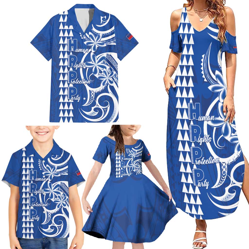 Samoa HRPP Party Family Matching Summer Maxi Dress and Hawaiian Shirt Polynesian Pattern - Polynesian Pride