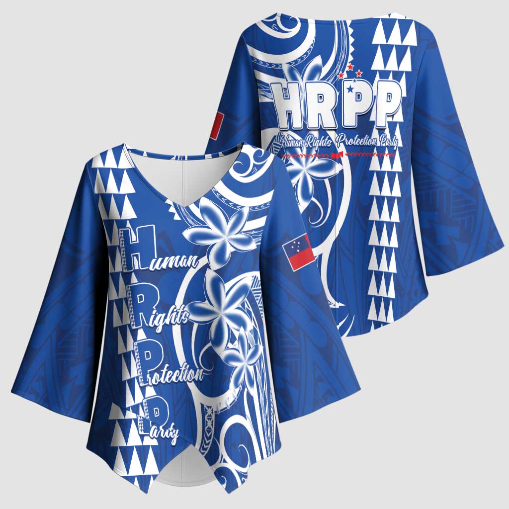 Samoa HRPP Party Kimono Sleeve Blouse Polynesian Pattern - Polynesian Pride