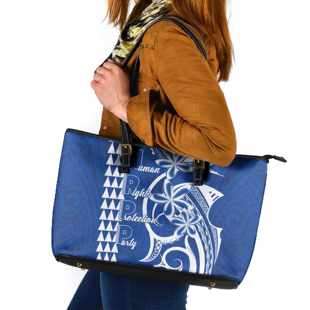 Samoa HRPP Party Leather Tote Bag Polynesian Pattern - Polynesian Pride