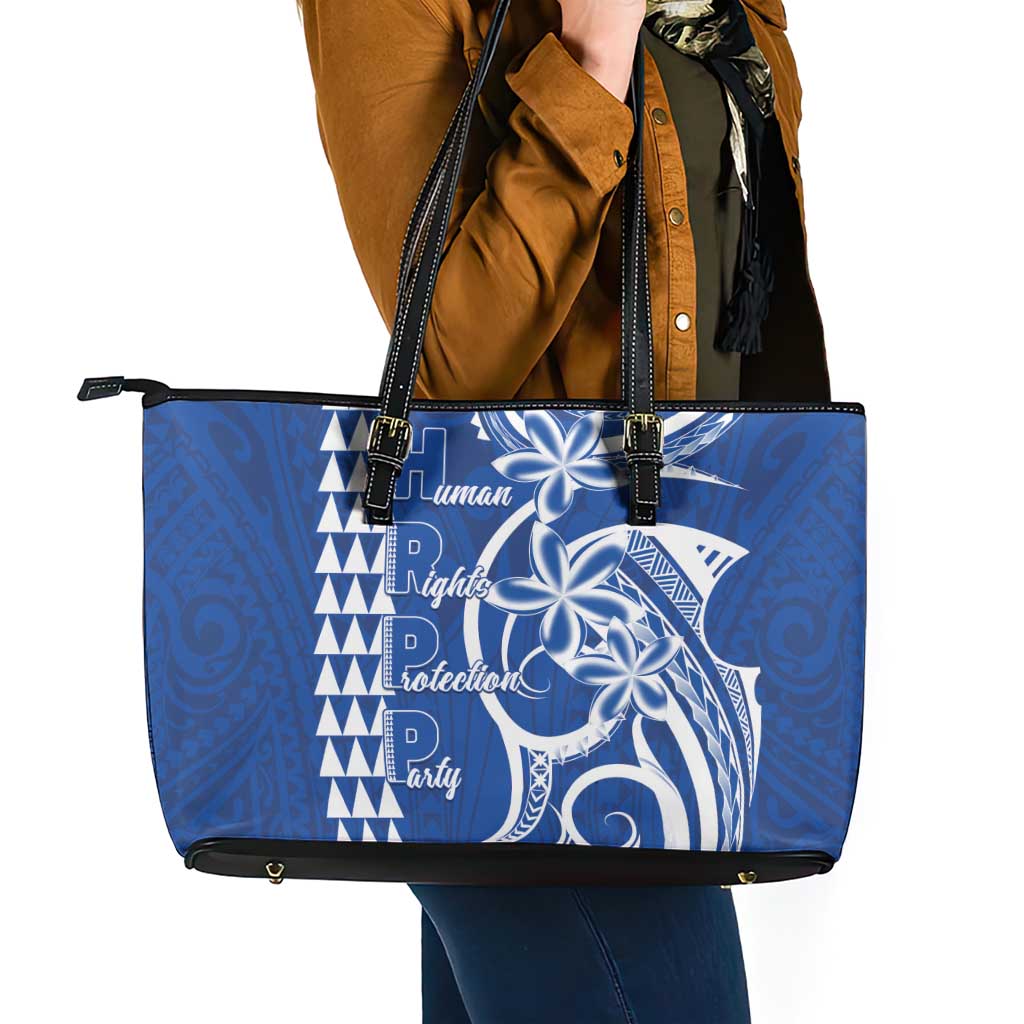 Samoa HRPP Party Leather Tote Bag Polynesian Pattern - Polynesian Pride