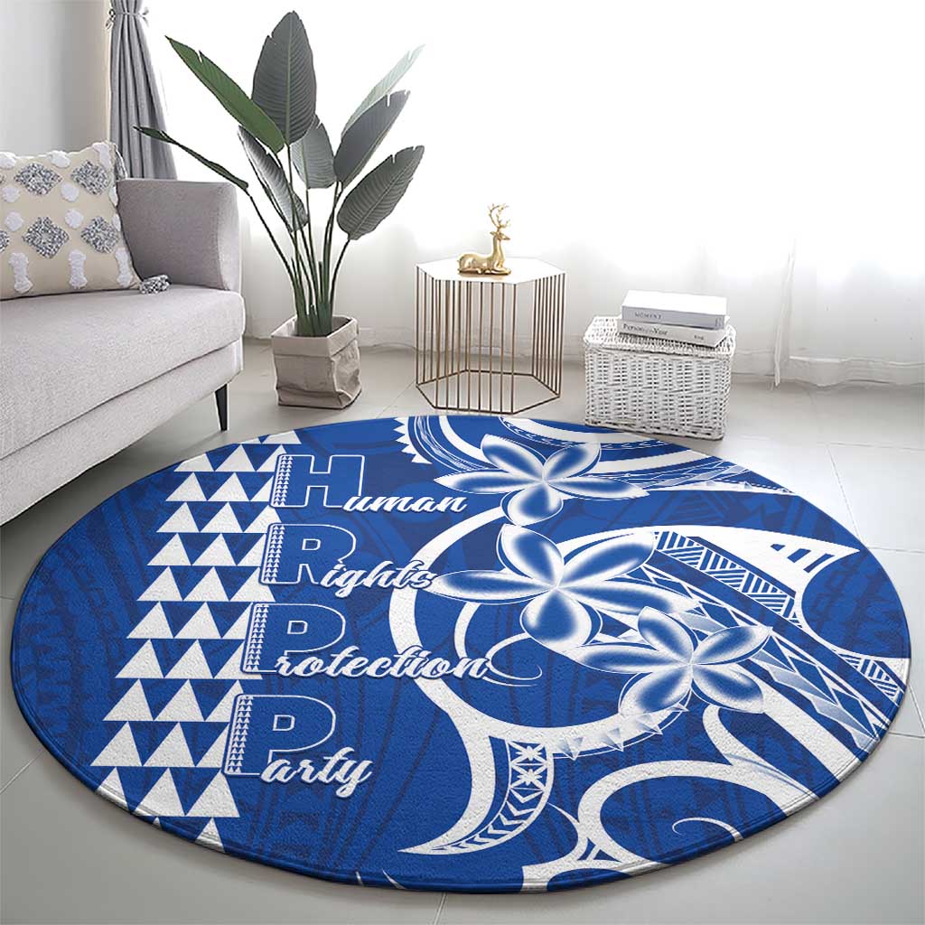 Samoa HRPP Party Round Carpet Polynesian Pattern - Polynesian Pride
