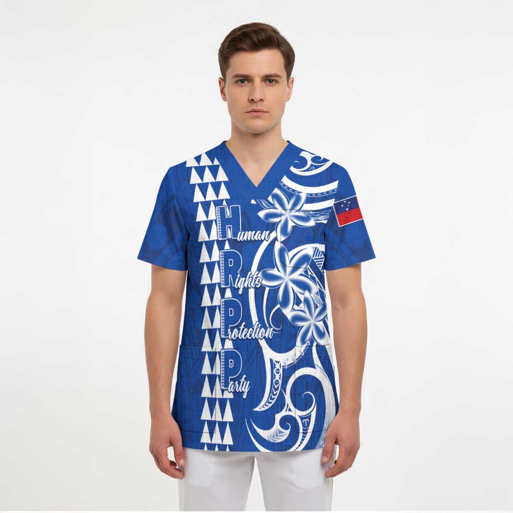 Samoa HRPP Party Scrub Top Polynesian Pattern - Polynesian Pride