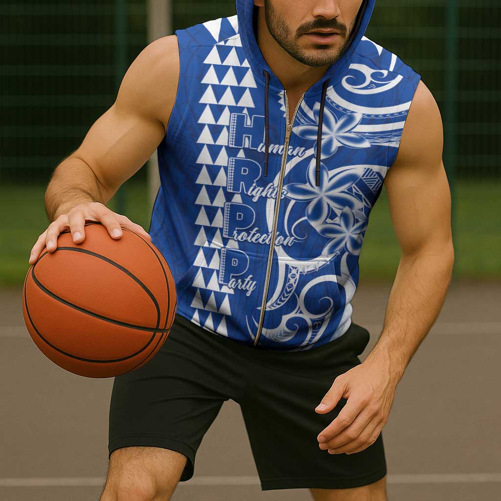 Samoa HRPP Party Sleeveless Zip Hoodie Polynesian Pattern - Polynesian Pride