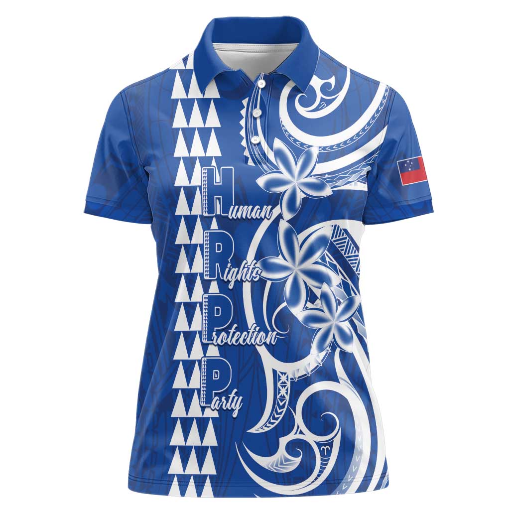 Samoa HRPP Party Women Polo Shirt Polynesian Pattern - Polynesian Pride