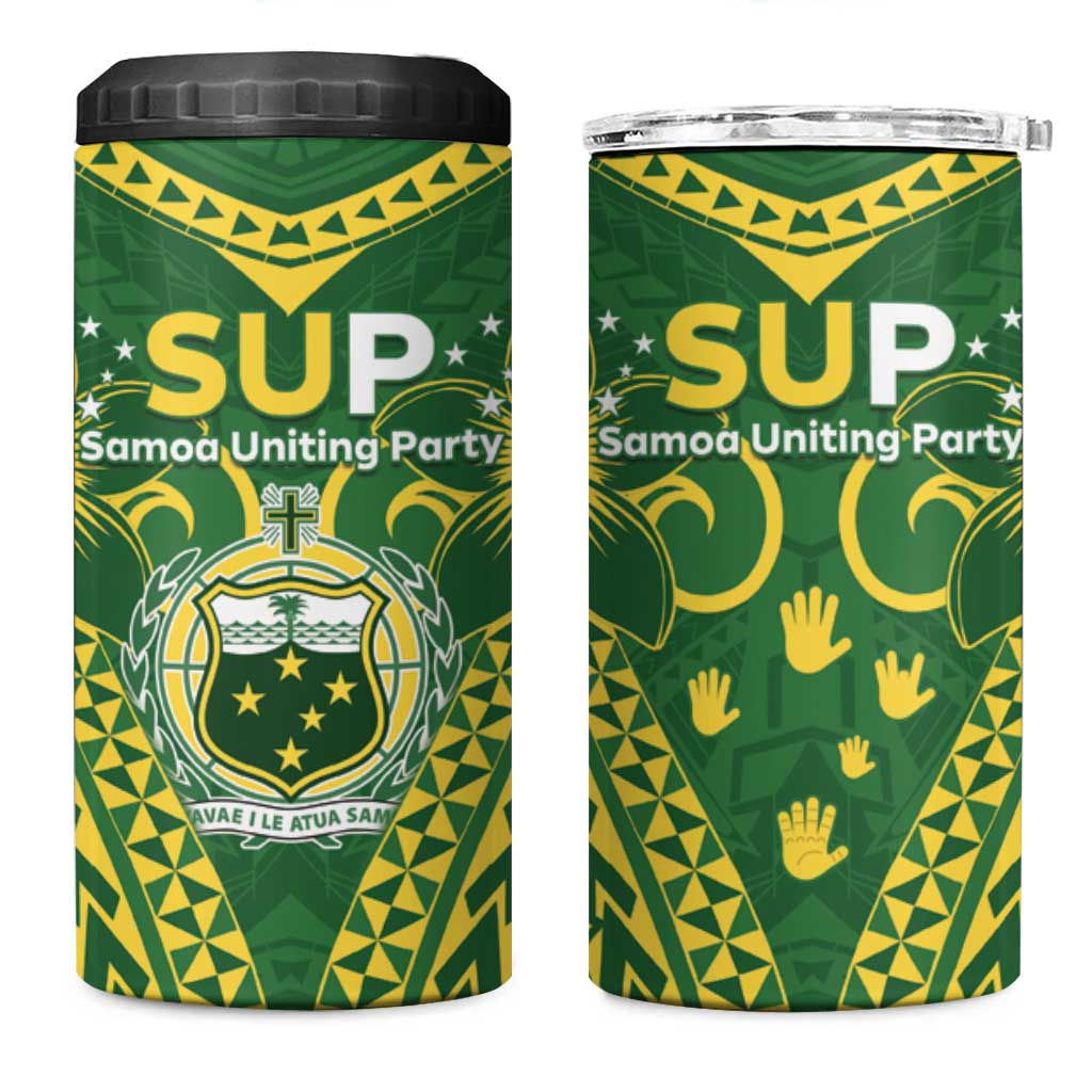 Samoa SUP 4 in 1 Can Cooler Tumbler Samoan Coat Of Arms - Polynesian Pride