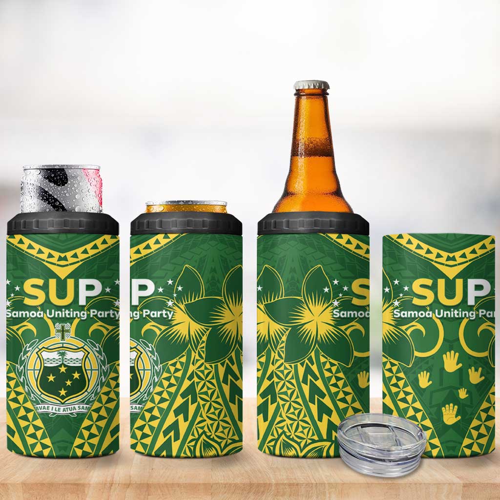 Samoa SUP 4 in 1 Can Cooler Tumbler Samoan Coat Of Arms - Polynesian Pride