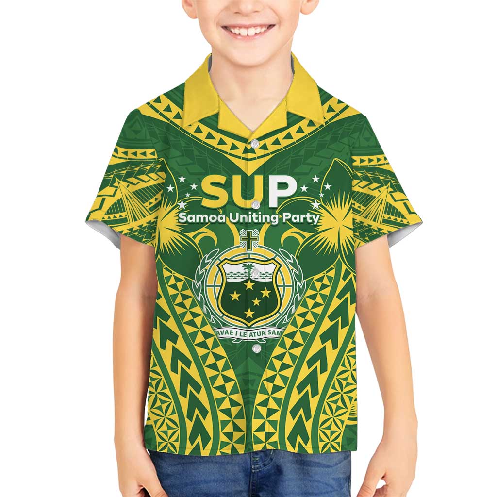 Samoa SUP Family Matching Long Sleeve Bodycon Dress and Hawaiian Shirt Samoan Coat Of Arms - Polynesian Pride