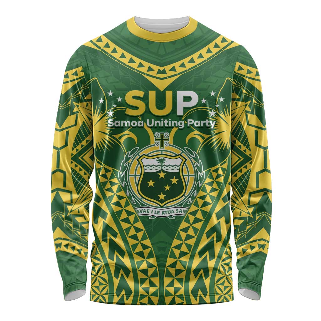 Samoa SUP Long Sleeve Shirt Samoan Coat Of Arms - Polynesian Pride