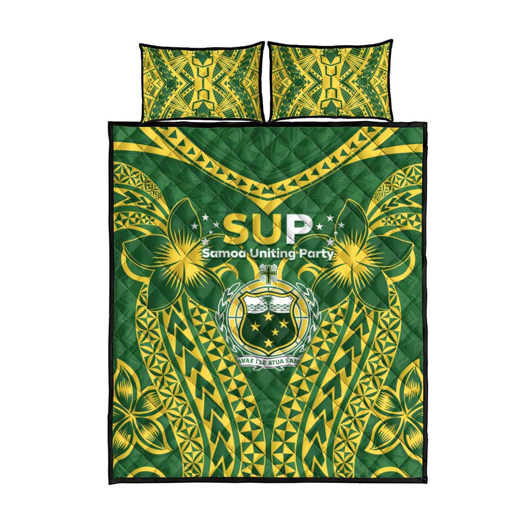 Samoa SUP Quilt Bed Set Samoan Coat Of Arms - Polynesian Pride