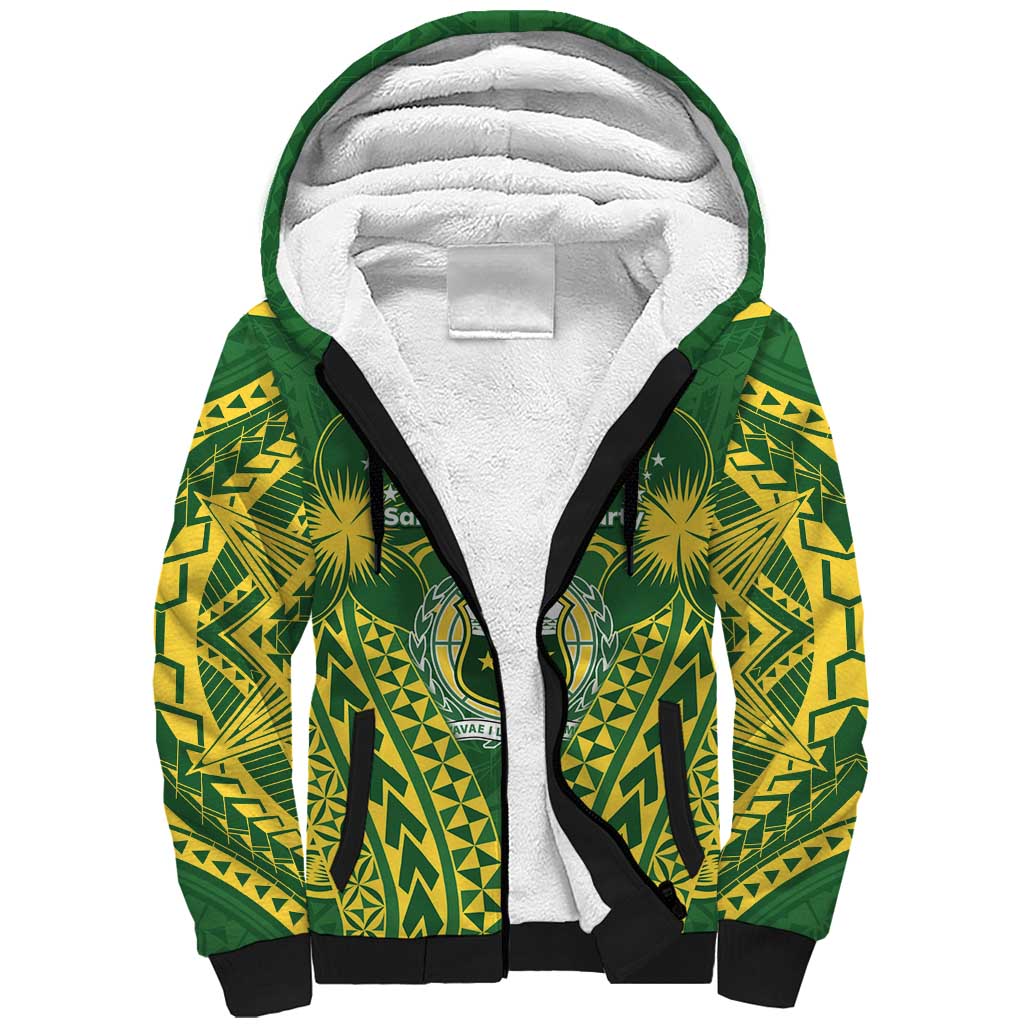 Samoa SUP Sherpa Hoodie Samoan Coat Of Arms - Polynesian Pride
