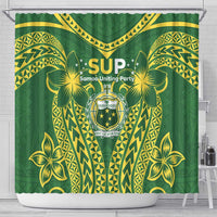 Samoa SUP Shower Curtain Samoan Coat Of Arms - Polynesian Pride