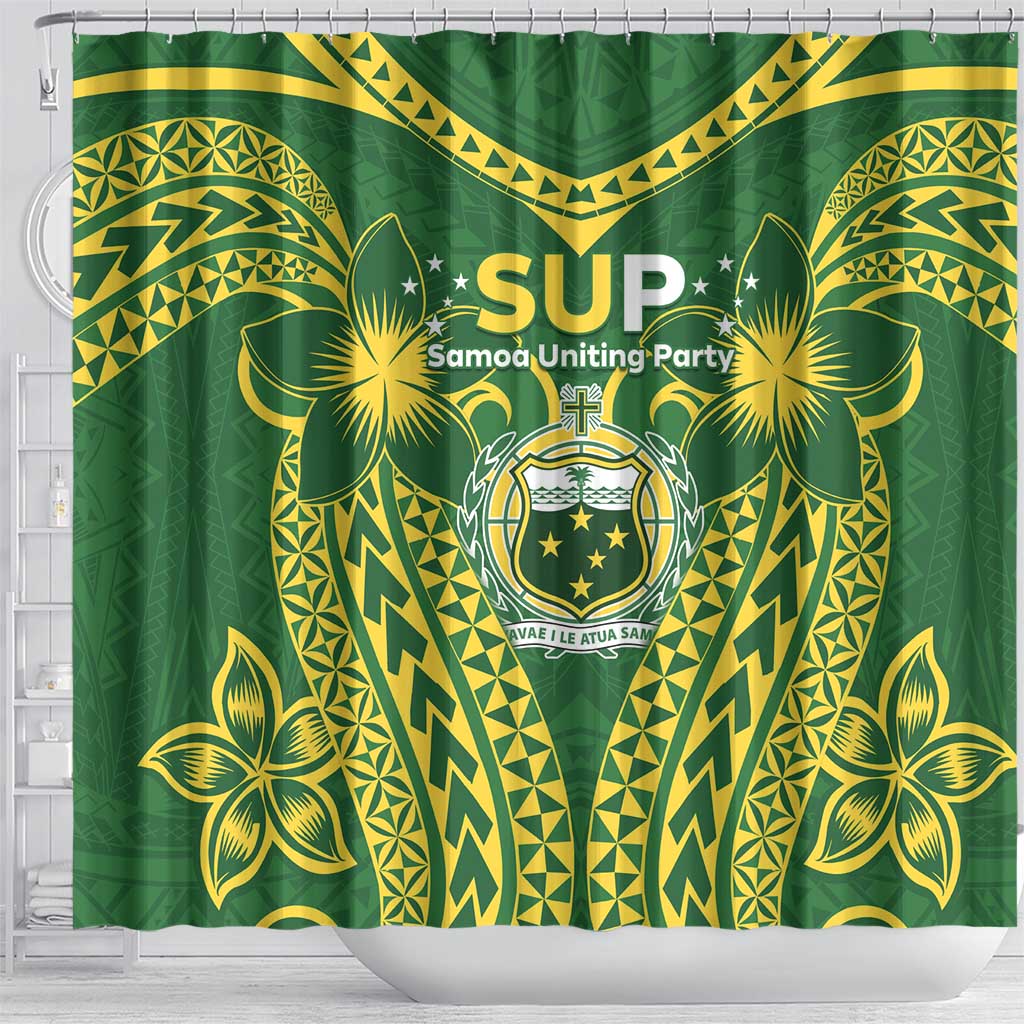 Samoa SUP Shower Curtain Samoan Coat Of Arms - Polynesian Pride