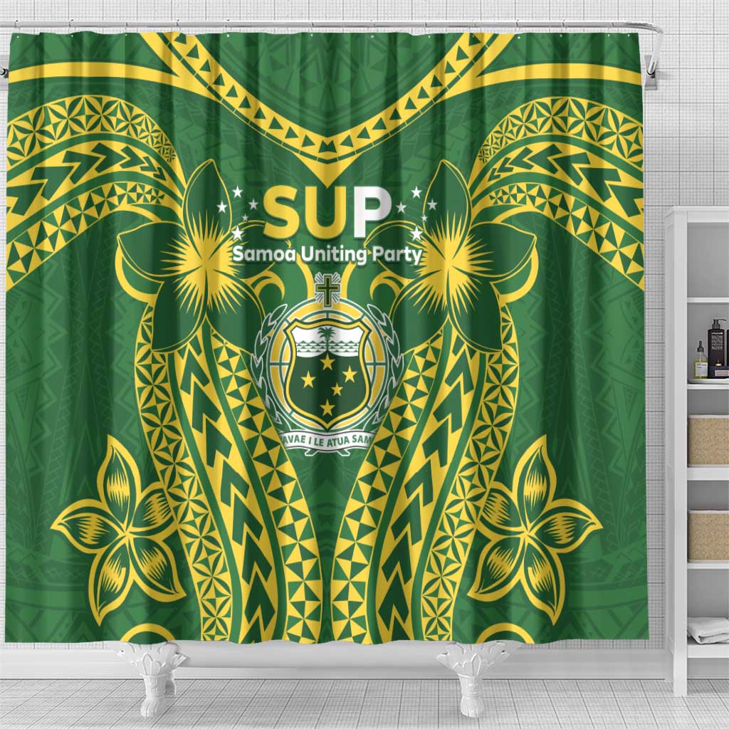 Samoa SUP Shower Curtain Samoan Coat Of Arms - Polynesian Pride