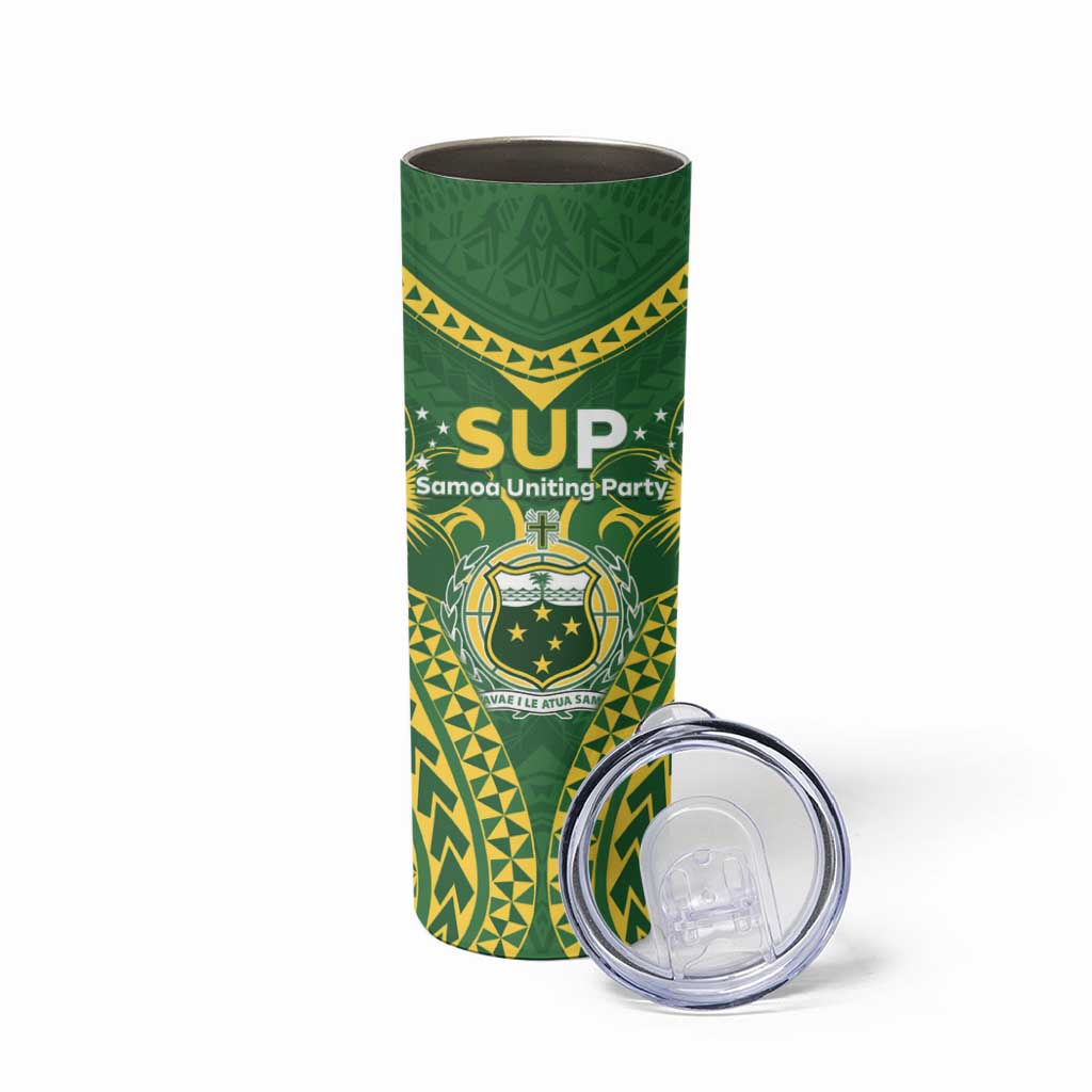 Samoa SUP Skinny Tumbler Samoan Coat Of Arms - Polynesian Pride