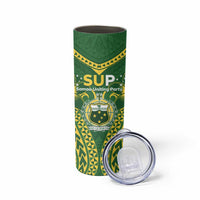 Samoa SUP Skinny Tumbler Samoan Coat Of Arms - Polynesian Pride