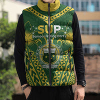 Samoa SUP Sleeveless Puffer Jacket Samoan Coat Of Arms - Polynesian Pride