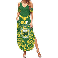 Samoa SUP Summer Maxi Dress Samoan Coat Of Arms - Polynesian Pride