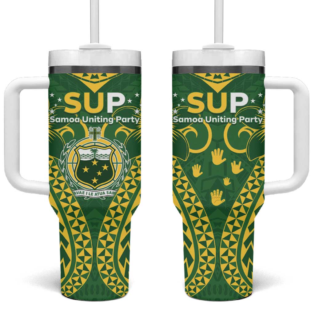 Samoa SUP Tumbler With Handle Samoan Coat Of Arms - Polynesian Pride