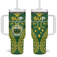 Samoa SUP Tumbler With Handle Samoan Coat Of Arms - Polynesian Pride