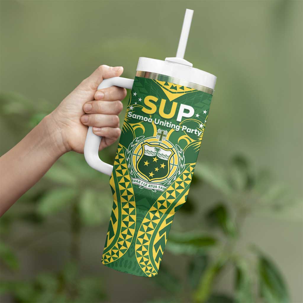 Samoa SUP Tumbler With Handle Samoan Coat Of Arms - Polynesian Pride