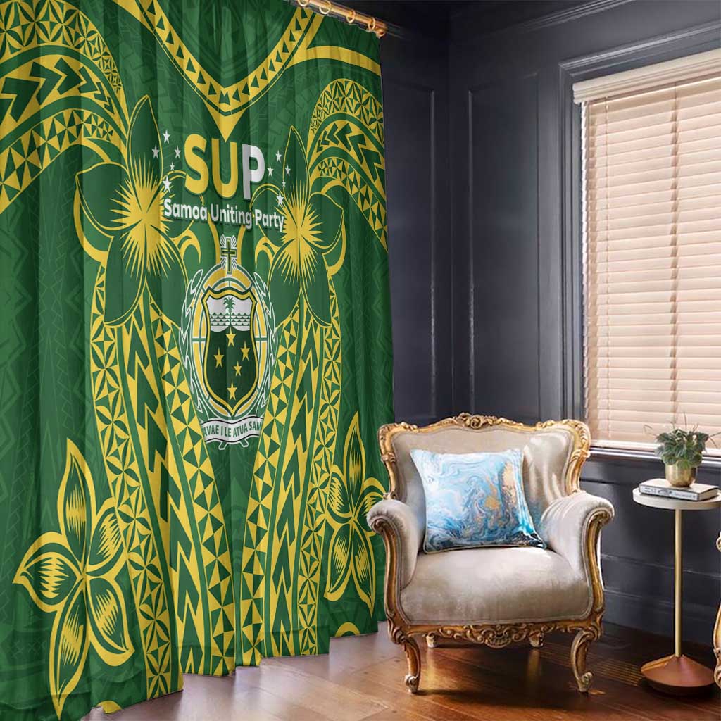 Samoa SUP Window Curtain Samoan Coat Of Arms - Polynesian Pride