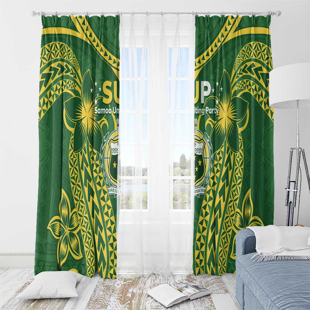 Samoa SUP Window Curtain Samoan Coat Of Arms - Polynesian Pride