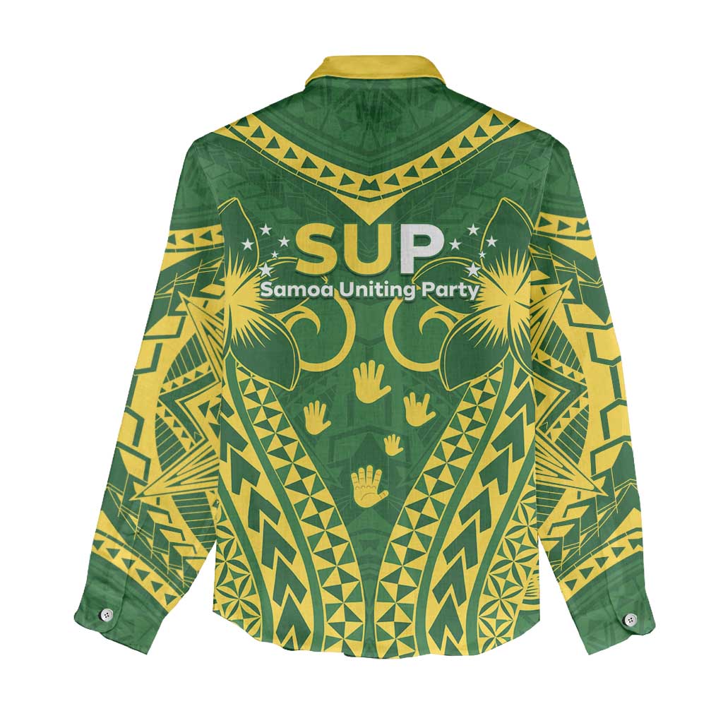 Samoa SUP Women Casual Shirt Samoan Coat Of Arms - Polynesian Pride