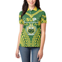 Samoa SUP Women Polo Shirt Samoan Coat Of Arms - Polynesian Pride