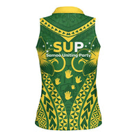 Samoa SUP Women Sleeveless Polo Shirt Samoan Coat Of Arms - Polynesian Pride